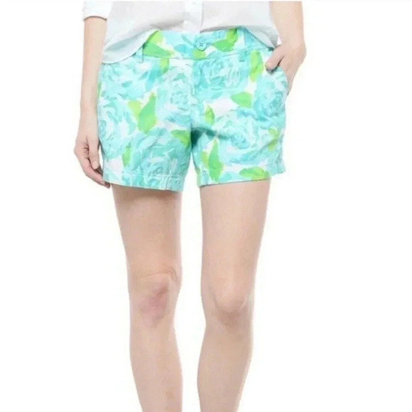 Lilly Pulitzer Callahan Shorts Poolside Blue Rose First Impression(2) - Picture 1 of 10